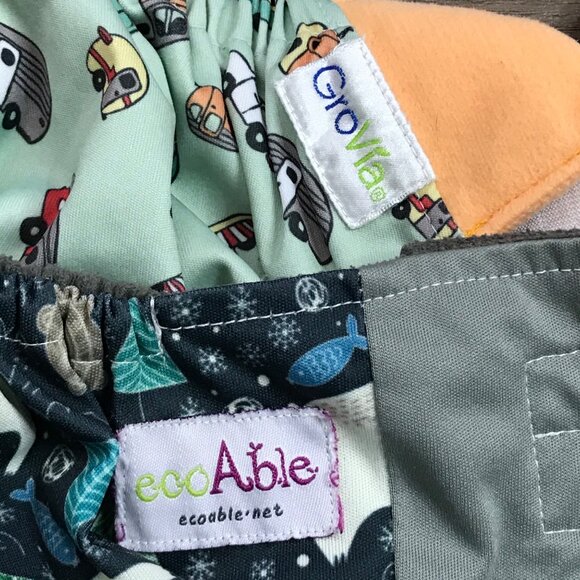 GroVia & EcoAble Cloth Diaper Lot One Size Swimways 24M Swim Diaper Unisex Baby‎ - Picture 4 of 9
